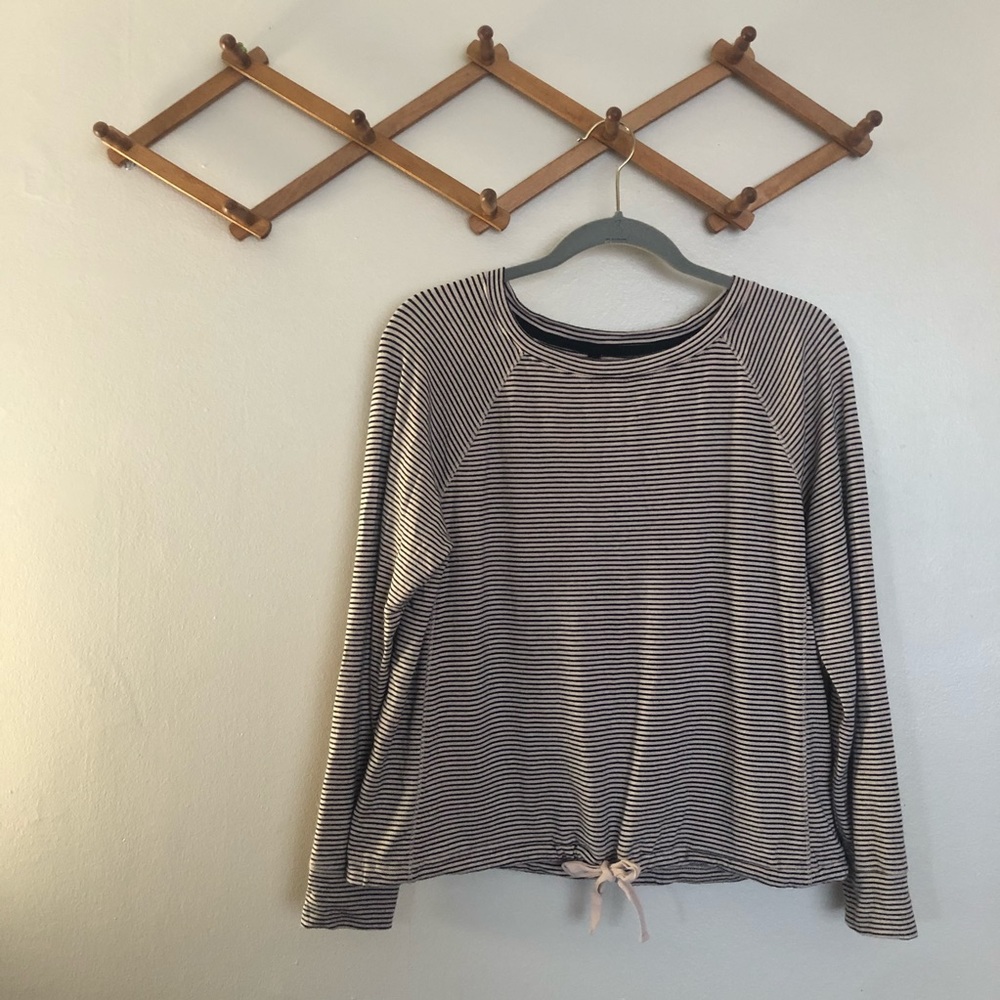 Lou & Grey Striped Drawstring Waist Sweater